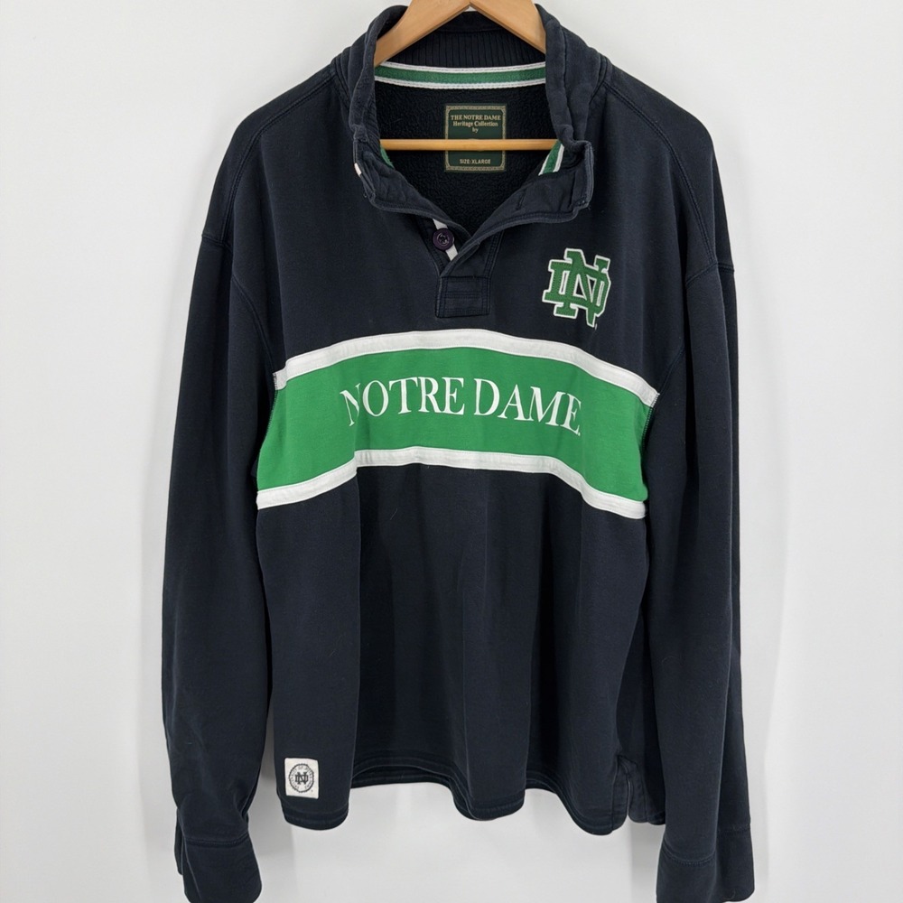 VTG Notre Dame‎ Fighting Irish XL Heritage Collection LANSDOWNE Rugby 1/4 Button